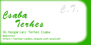 csaba terhes business card